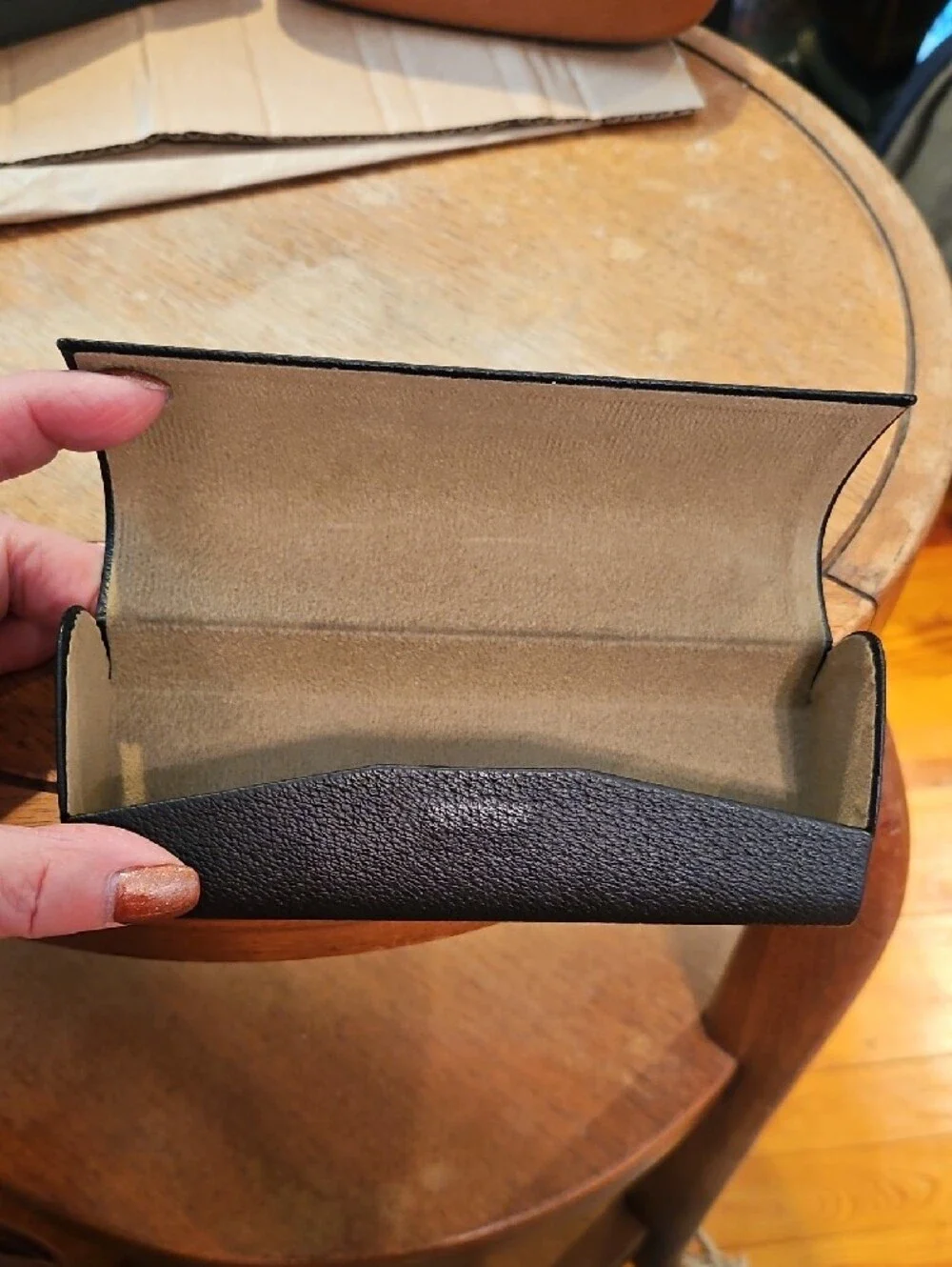 Burberry Black Leather Glasses Case